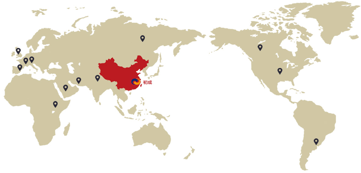 Distribution map of customers around the world